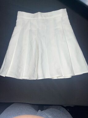 Fashion Nova White Pleated Midi Skirt